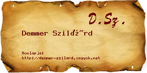 Demmer Szilárd névjegykártya